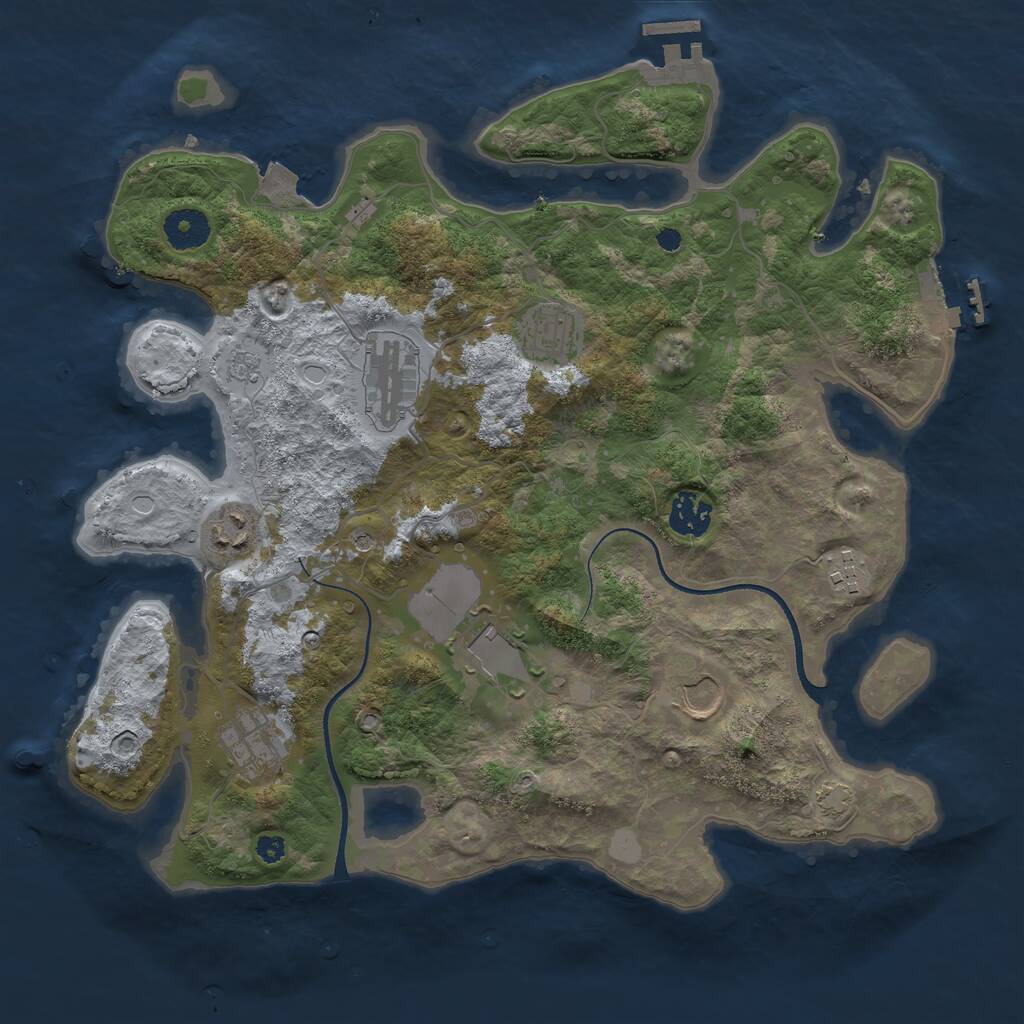 Rust Map: Procedural Map, Size: 3560, Seed: 1094368, 14 Monuments