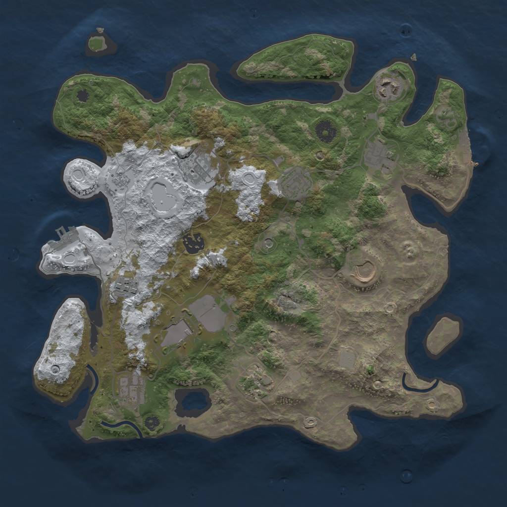 Rust Map: Procedural Map, Size: 3560, Seed: 1094368, 19 Monuments