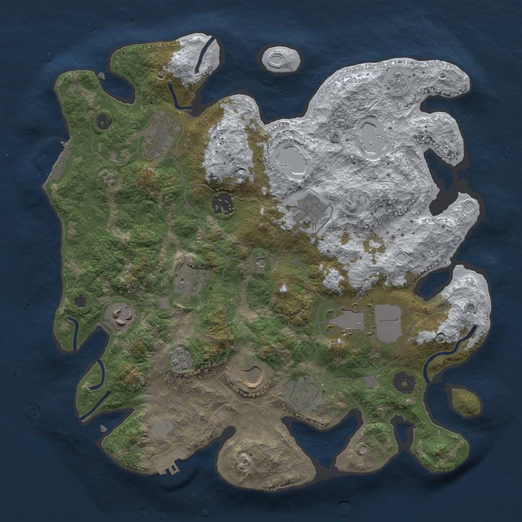 Rust Map: Procedural Map, Size: 3560, Seed: 5116302, 18 Monuments