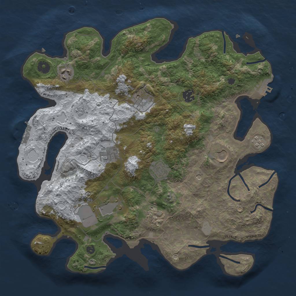 Rust Map: Procedural Map, Size: 3560, Seed: 6244929, 18 Monuments