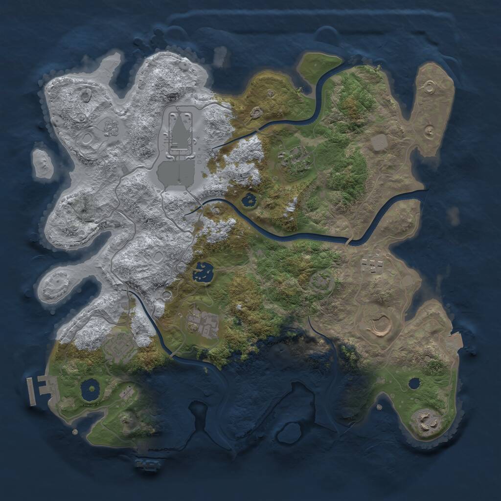 Rust Map: Procedural Map, Size: 3560, Seed: 3961260, 14 Monuments