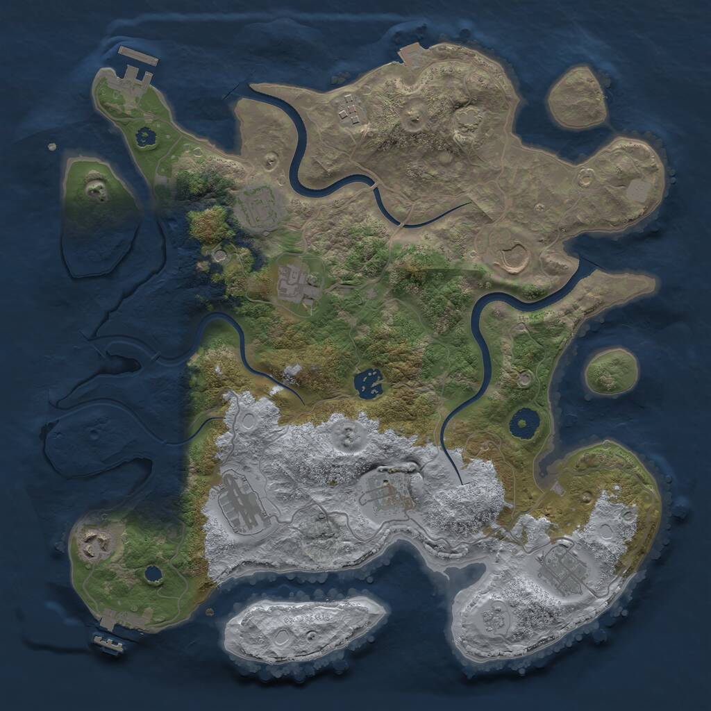Rust Map: Procedural Map, Size: 3560, Seed: 4000037, 15 Monuments