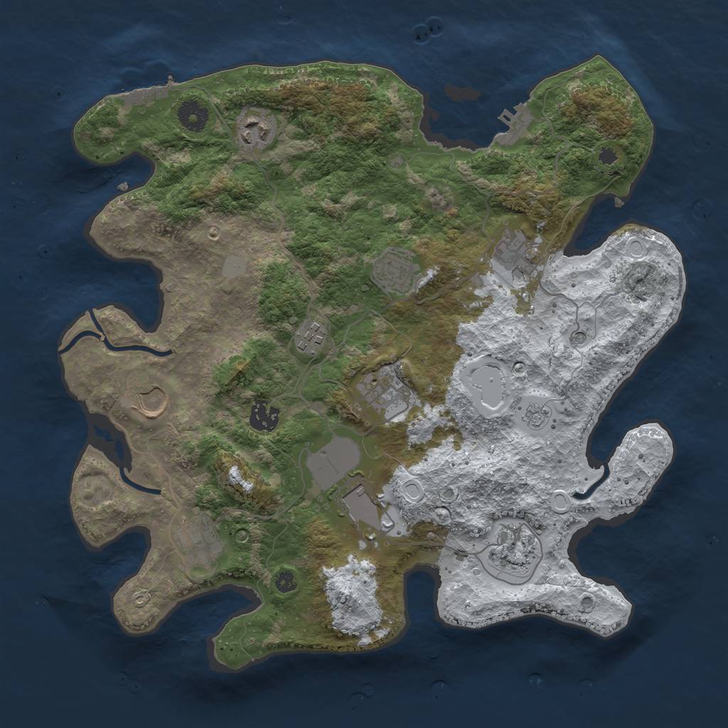 Rust Map: Procedural Map, Size: 3560, Seed: 1674242, 19 Monuments