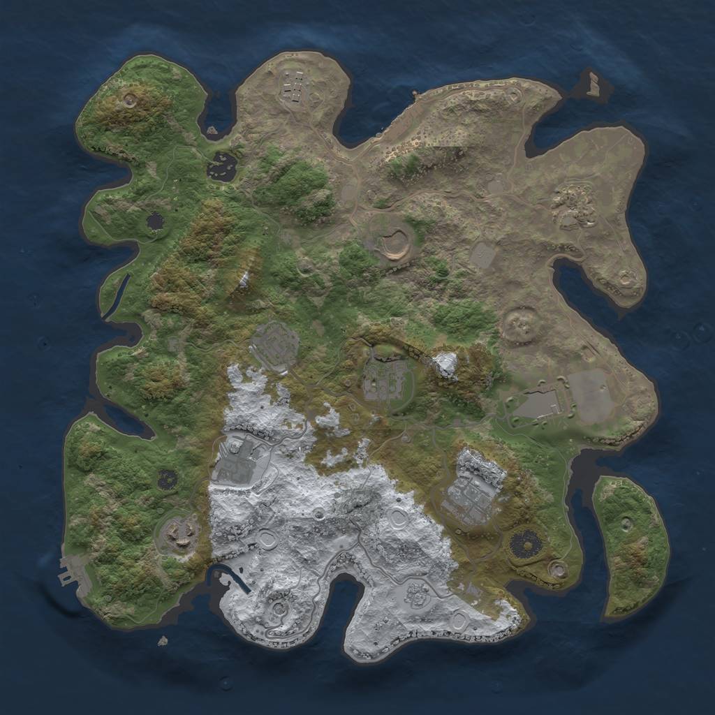 Rust Map: Procedural Map, Size: 3560, Seed: 2703655, 19 Monuments