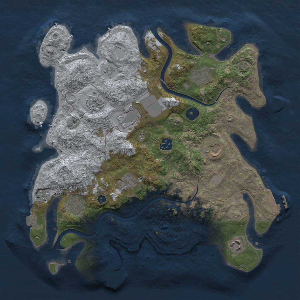 Rust Map: Procedural Map, Size: 3560, Seed: 3181670, 15 Monuments