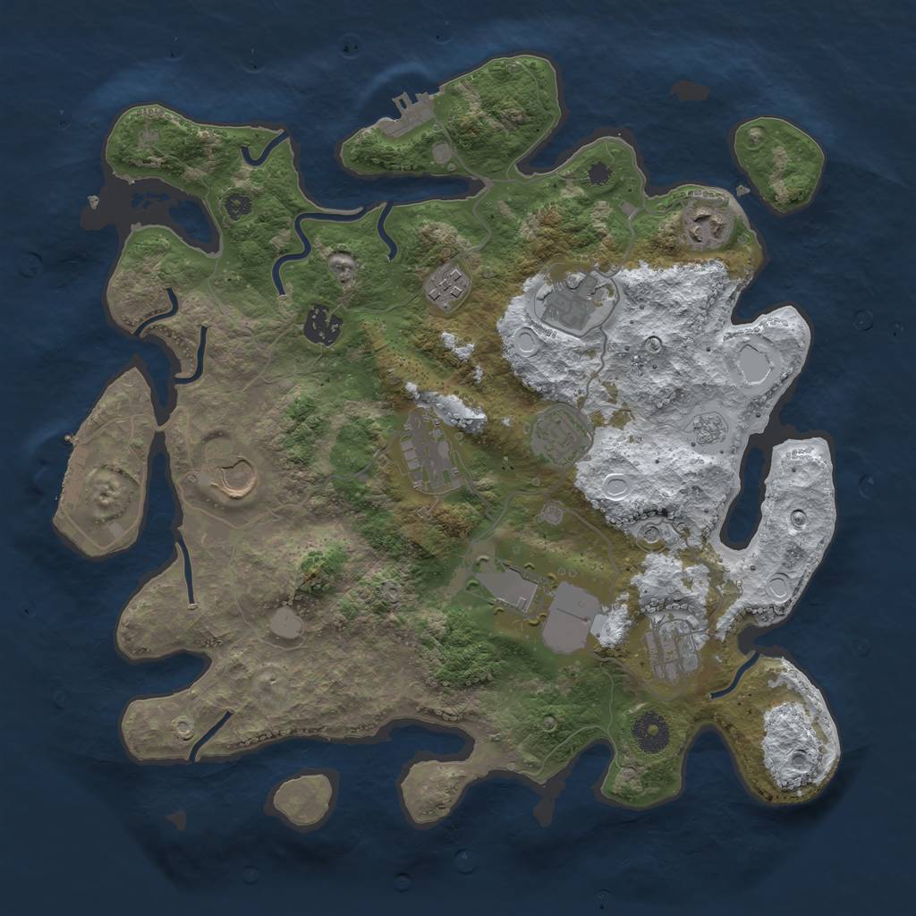 Rust Map: Procedural Map, Size: 3560, Seed: 5917470, 18 Monuments