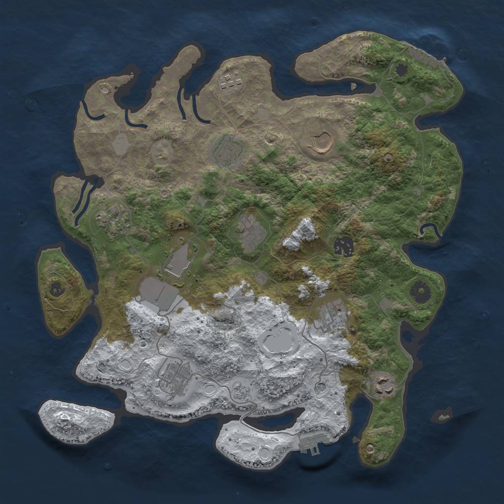 Rust Map: Procedural Map, Size: 3560, Seed: 4200975, 19 Monuments
