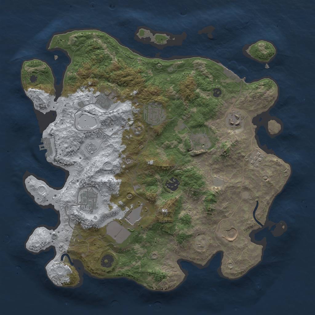 Rust Map: Procedural Map, Size: 3560, Seed: 2474274, 18 Monuments