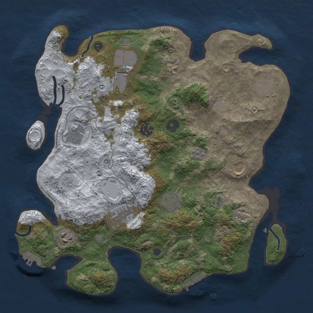 Rust Map: Procedural Map, Size: 3560, Seed: 4085963, 19 Monuments