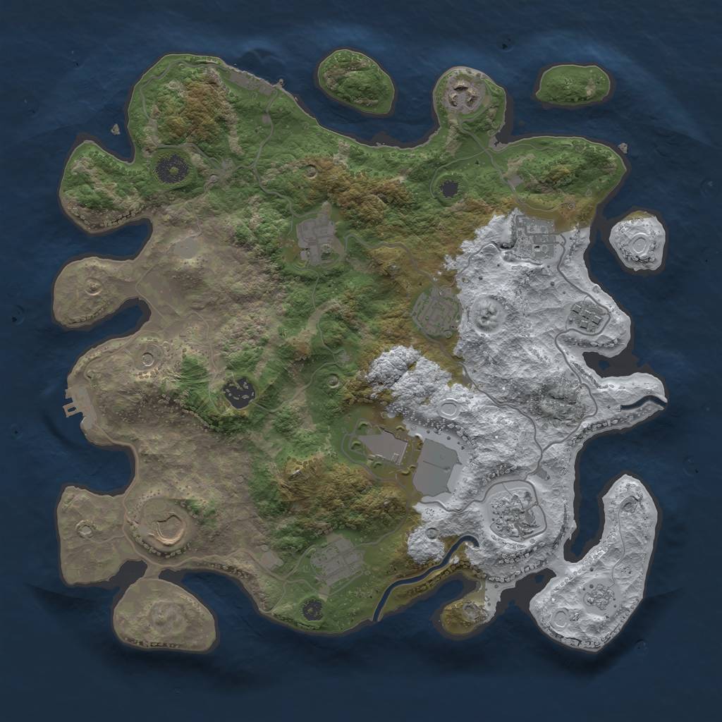 Rust Map: Procedural Map, Size: 3560, Seed: 2021039, 19 Monuments