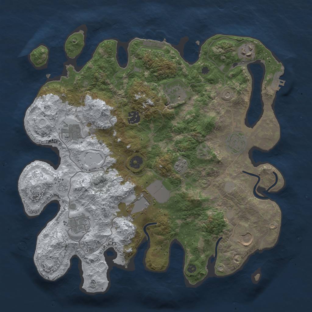 Rust Map: Procedural Map, Size: 3560, Seed: 5363270, 18 Monuments