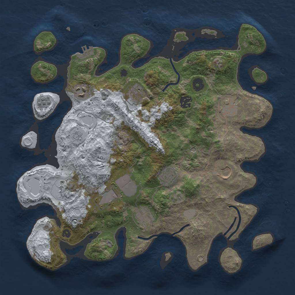 Rust Map: Procedural Map, Size: 3560, Seed: 1252175, 18 Monuments