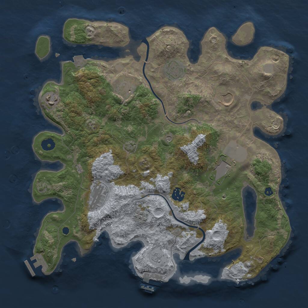 Rust Map: Procedural Map, Size: 3560, Seed: 4445102, 14 Monuments