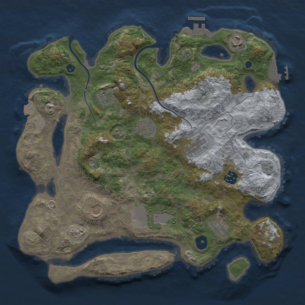 Rust Map: Procedural Map, Size: 3560, Seed: 621928, 15 Monuments