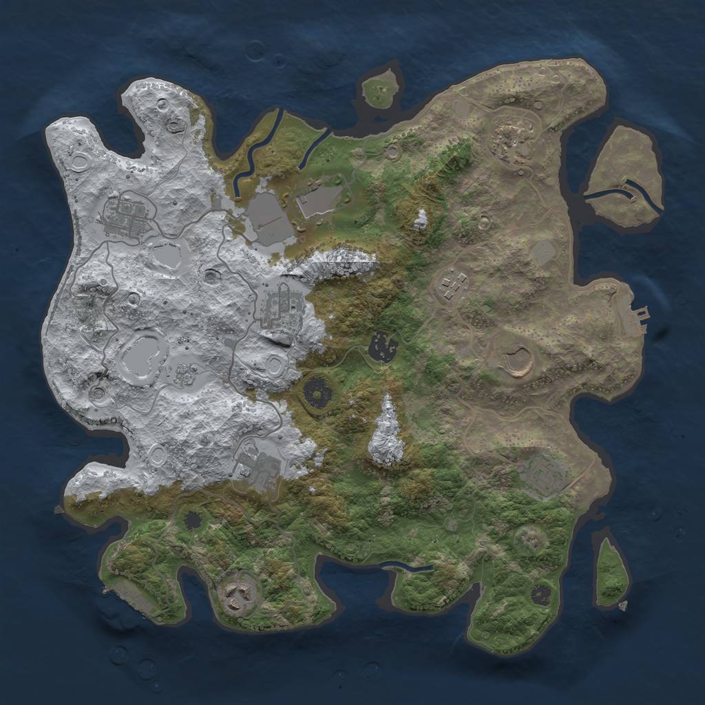Rust Map: Procedural Map, Size: 3560, Seed: 3289353, 19 Monuments