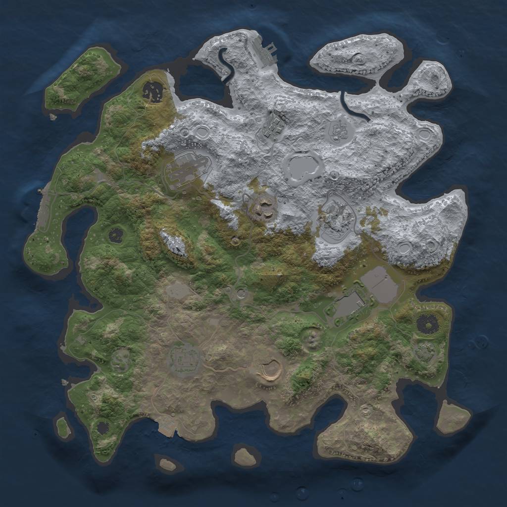 Rust Map: Procedural Map, Size: 3560, Seed: 6428723, 16 Monuments