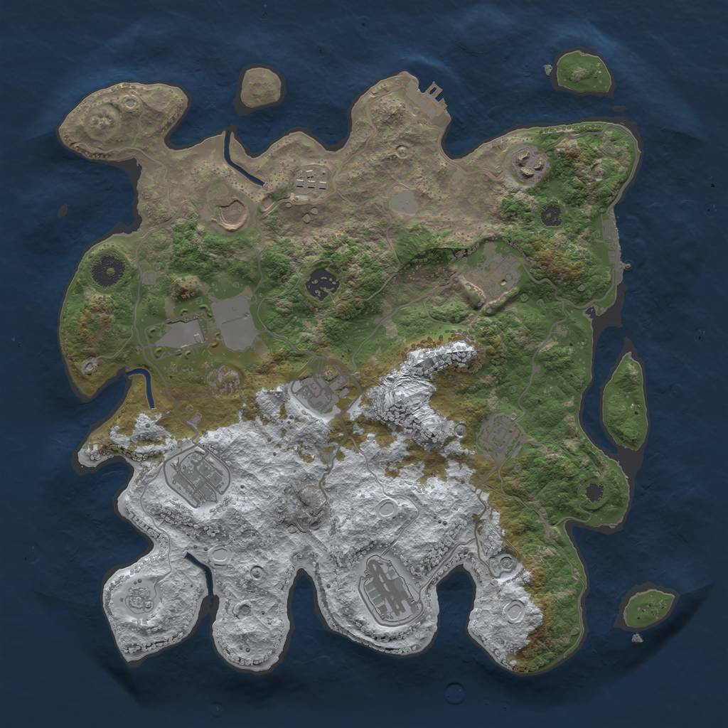 Rust Map: Procedural Map, Size: 3560, Seed: 4135453, 19 Monuments