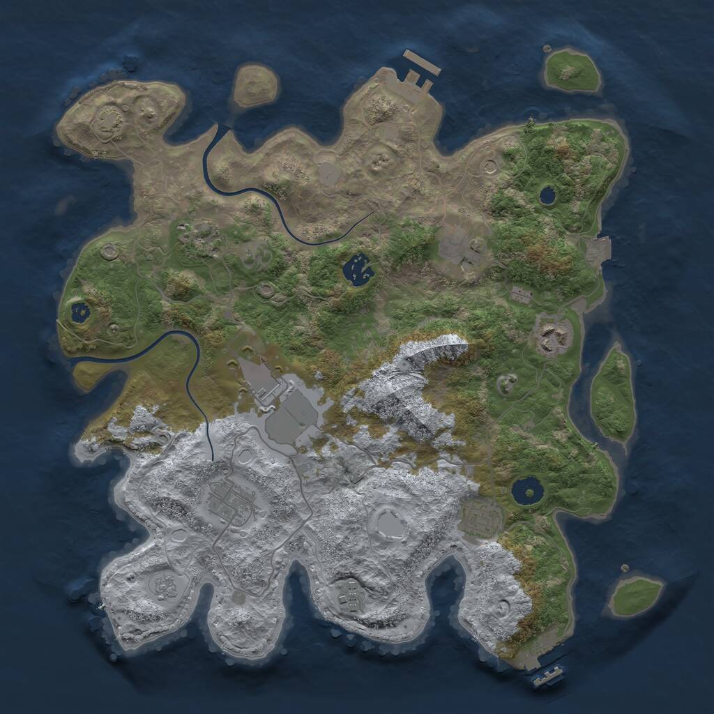 Rust Map: Procedural Map, Size: 3560, Seed: 4135453, 14 Monuments