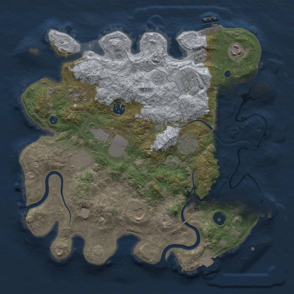 Rust Map: Procedural Map, Size: 3560, Seed: 2346911, 15 Monuments
