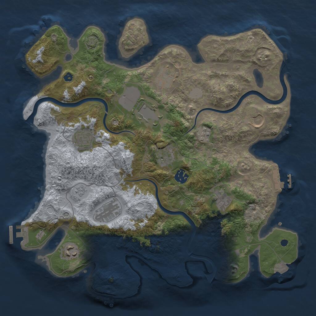 Rust Map: Procedural Map, Size: 3560, Seed: 3247944, 16 Monuments