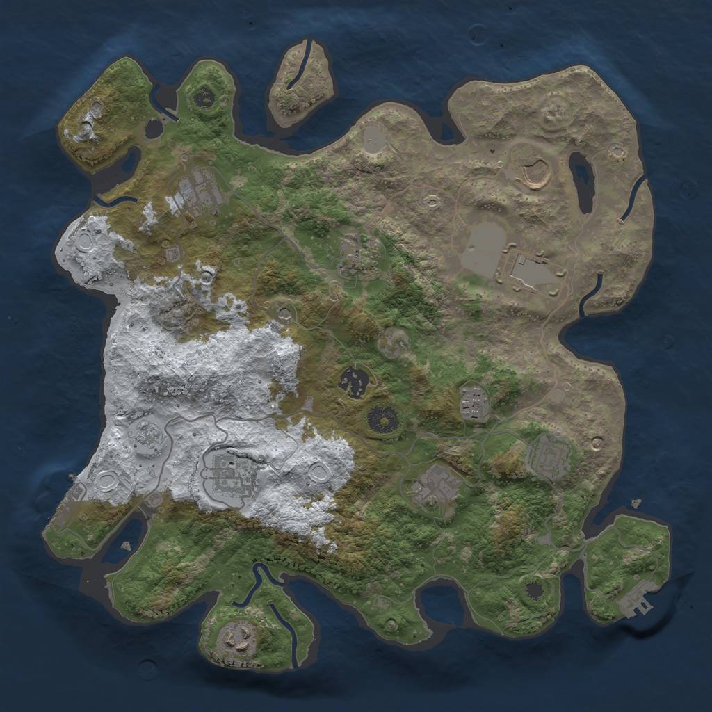 Rust Map: Procedural Map, Size: 3560, Seed: 3247944, 19 Monuments