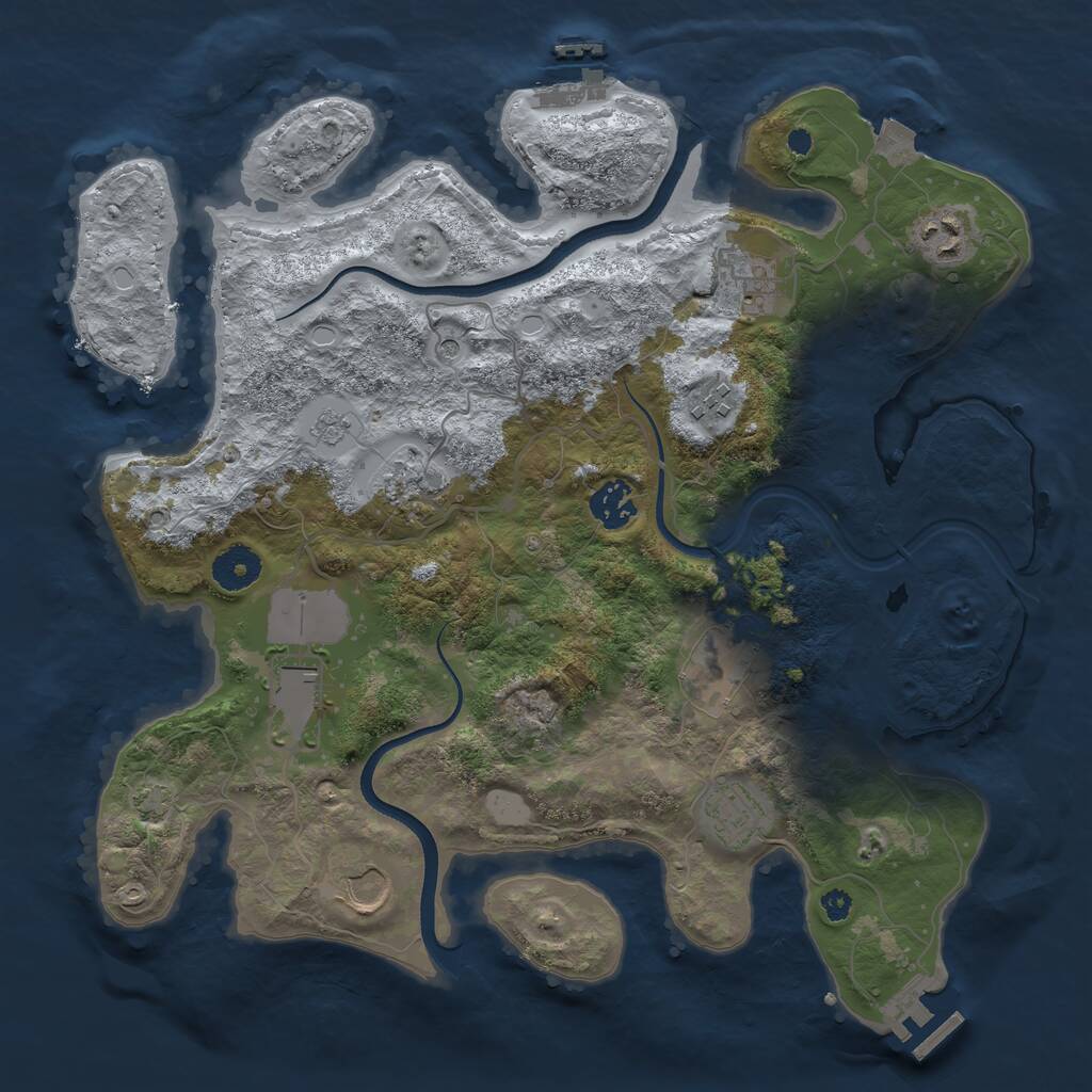 Rust Map: Procedural Map, Size: 3560, Seed: 3278696, 15 Monuments