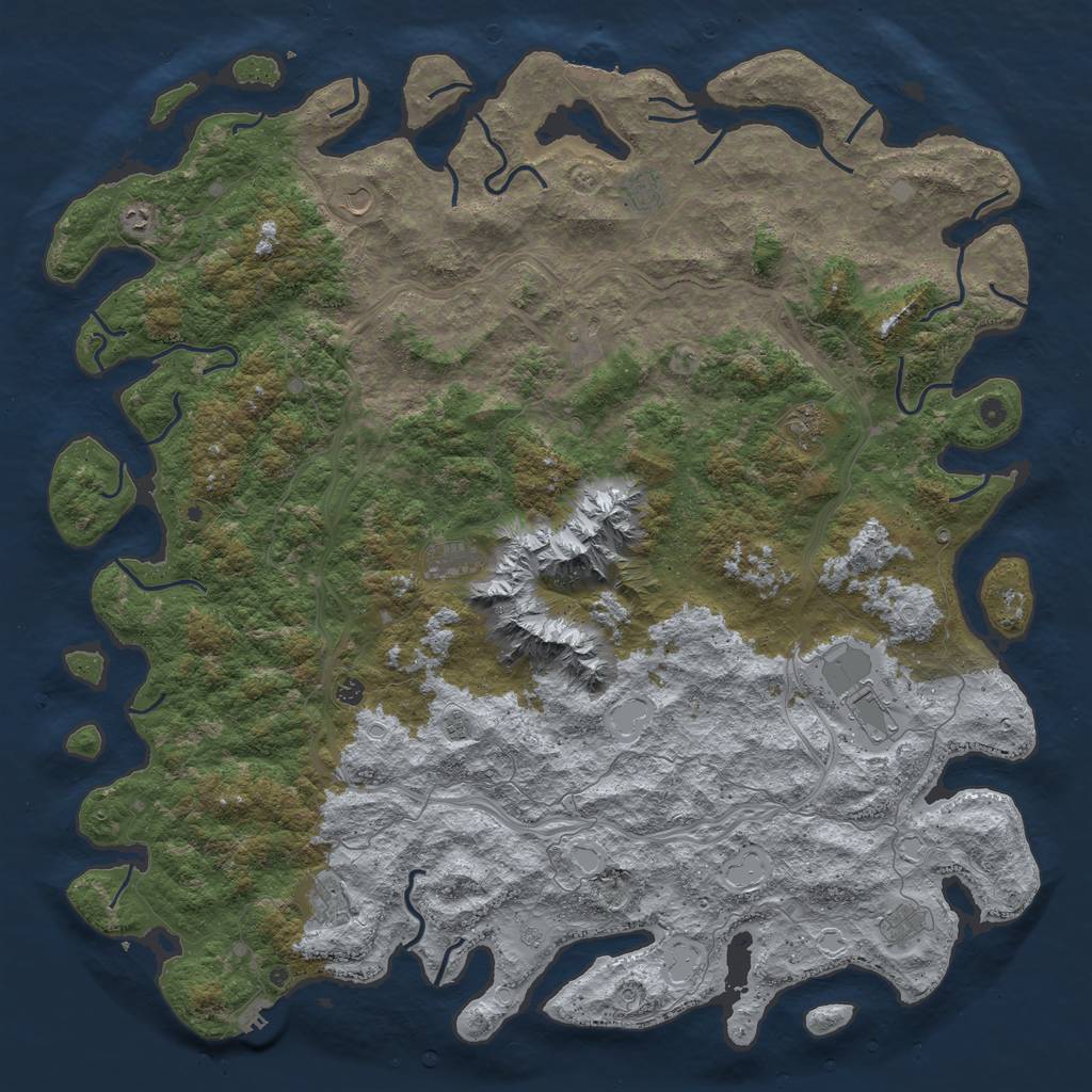 Rust Map: Procedural Map, Size: 6000, Seed: 935447, 20 Monuments