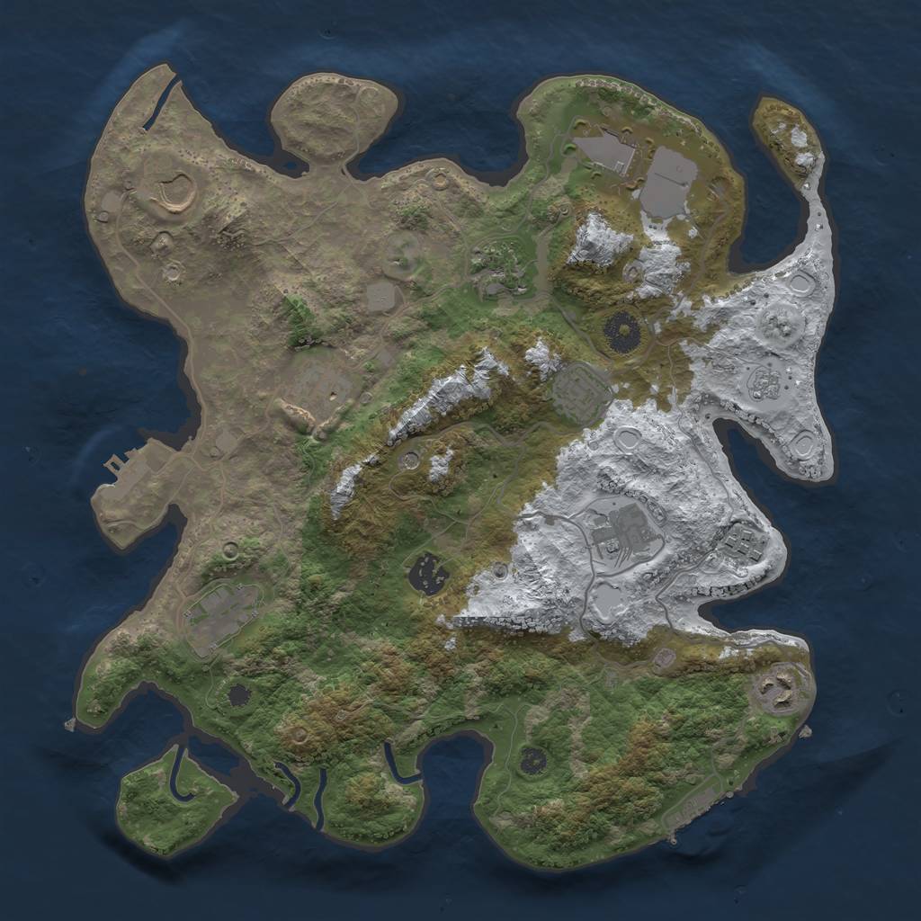 Rust Map: Procedural Map, Size: 3560, Seed: 5378851, 19 Monuments