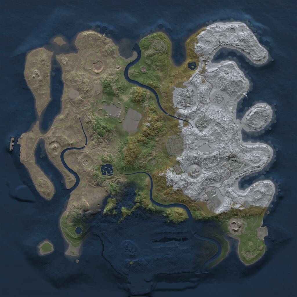 Rust Map: Procedural Map, Size: 3560, Seed: 3913003, 15 Monuments