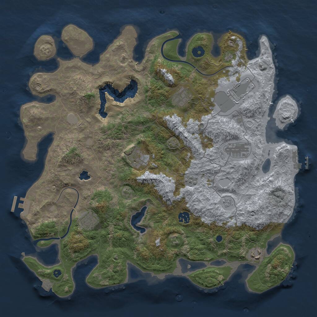 Rust Map: Procedural Map, Size: 4000, Seed: 957180, 13 Monuments