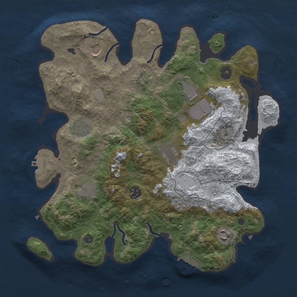 Rust Map: Procedural Map, Size: 3560, Seed: 2217318, 18 Monuments
