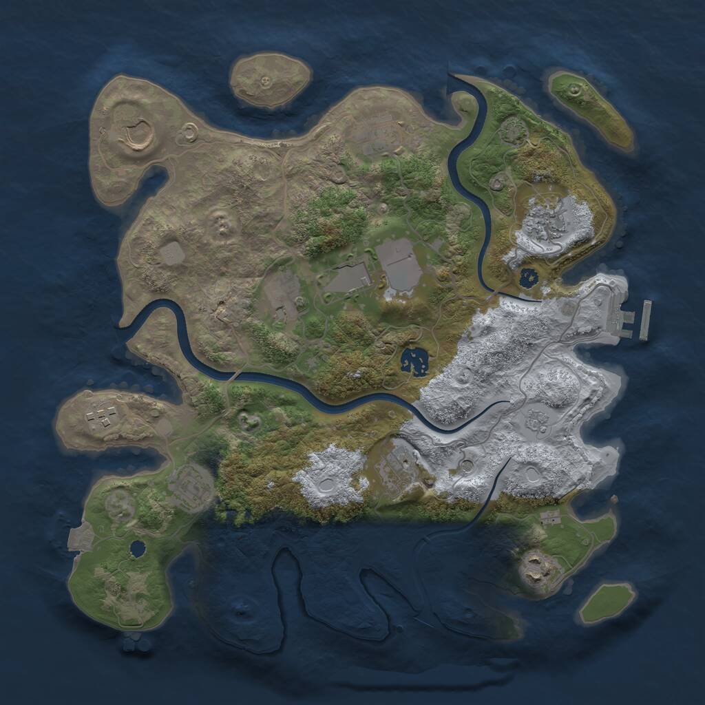 Rust Map: Procedural Map, Size: 3560, Seed: 2145203, 15 Monuments