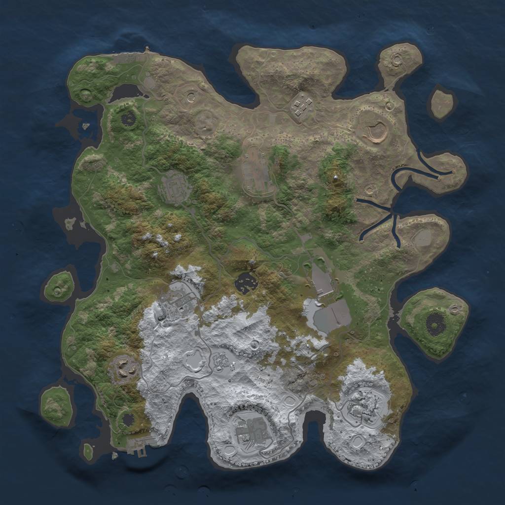 Rust Map: Procedural Map, Size: 3560, Seed: 4078321, 19 Monuments