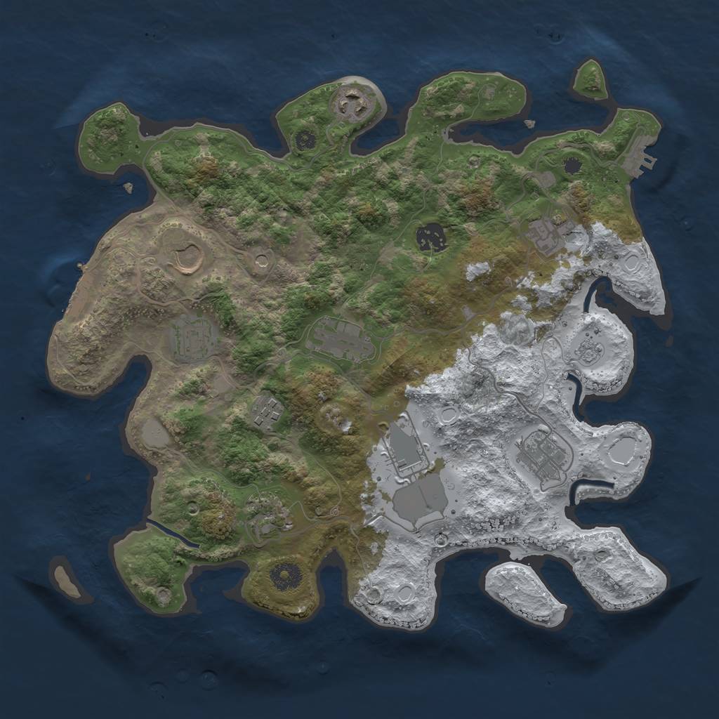 Rust Map: Procedural Map, Size: 3560, Seed: 554813, 19 Monuments