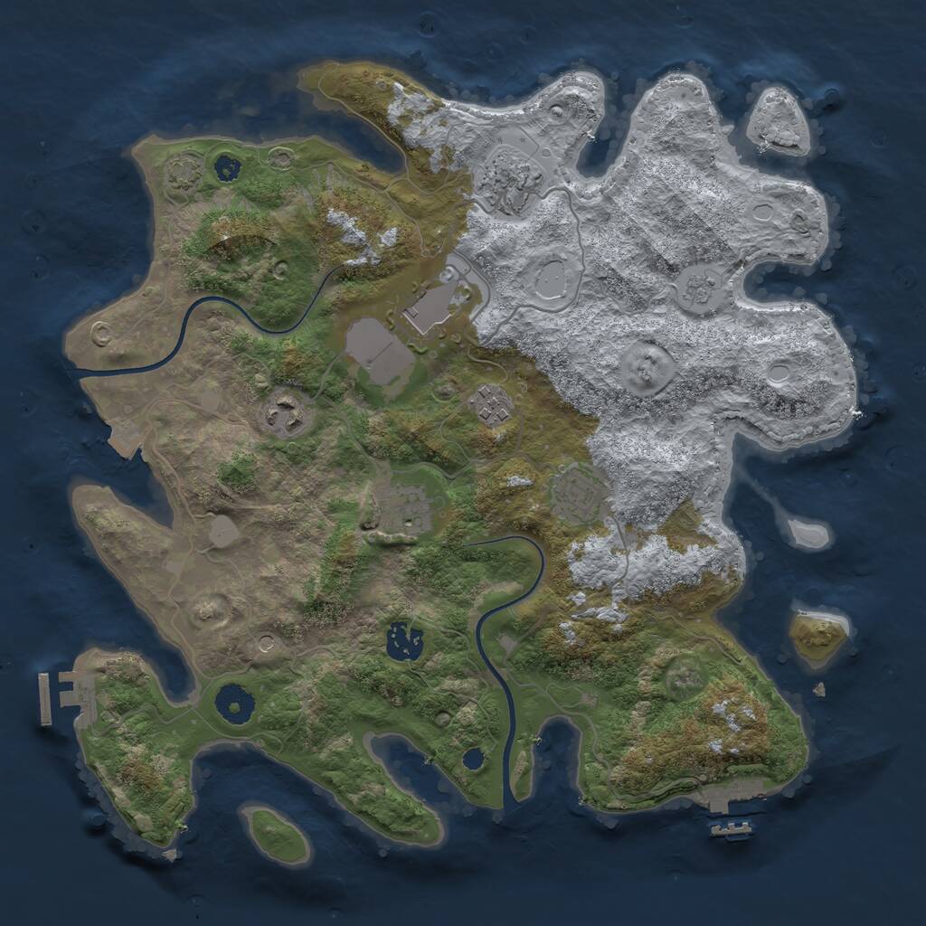 Rust Map: Procedural Map, Size: 3560, Seed: 3224746, 13 Monuments