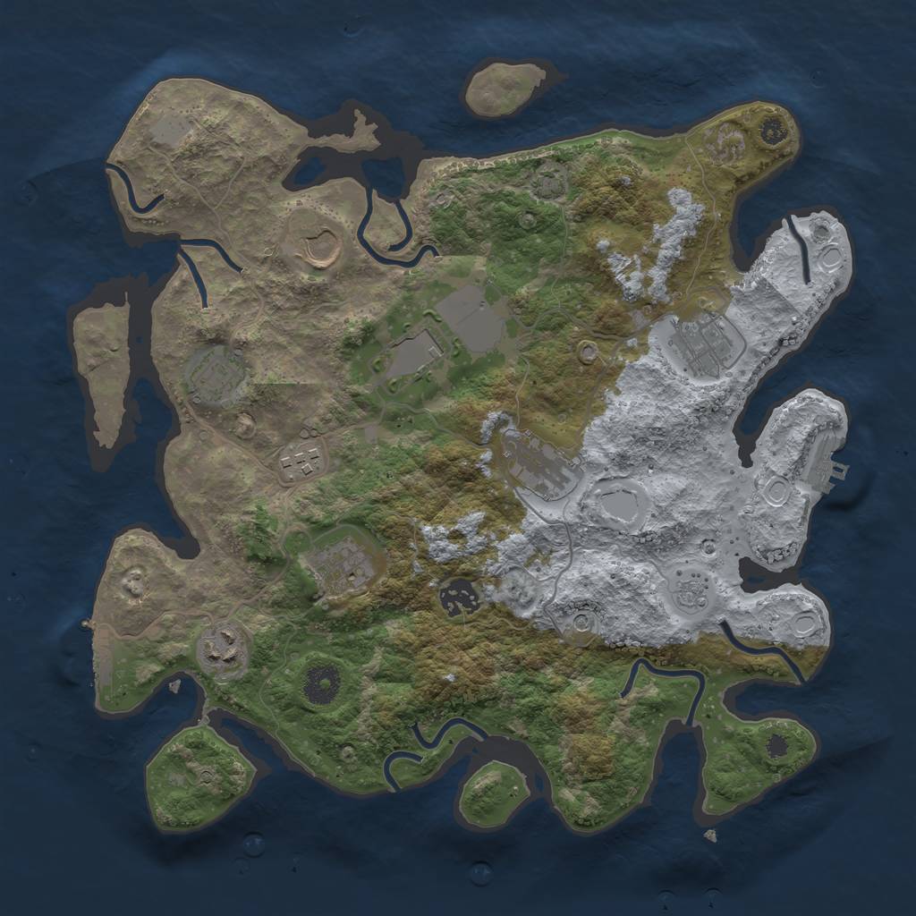 Rust Map: Procedural Map, Size: 3560, Seed: 1659438, 17 Monuments