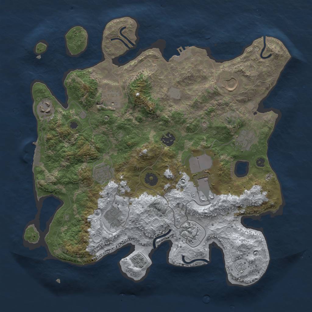 Rust Map: Procedural Map, Size: 3560, Seed: 3493959, 18 Monuments