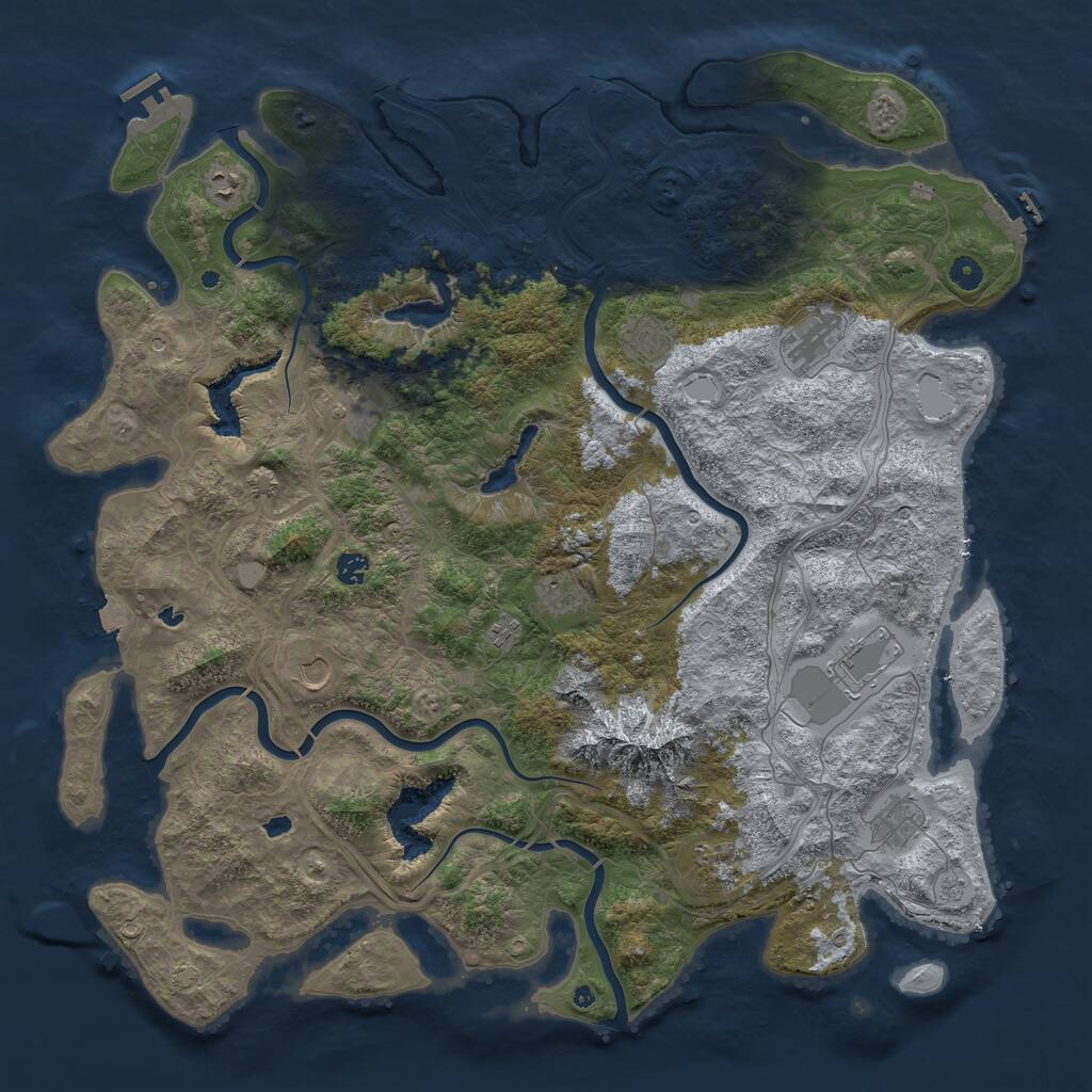 Rust Map: Procedural Map, Size: 5000, Seed: 44776, 17 Monuments