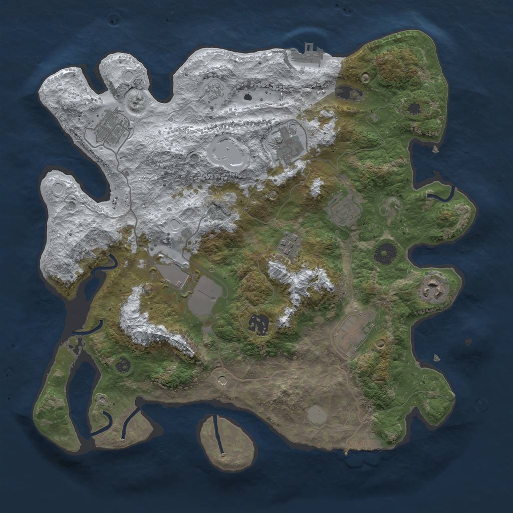 Rust Map: Procedural Map, Size: 3560, Seed: 3926389, 17 Monuments