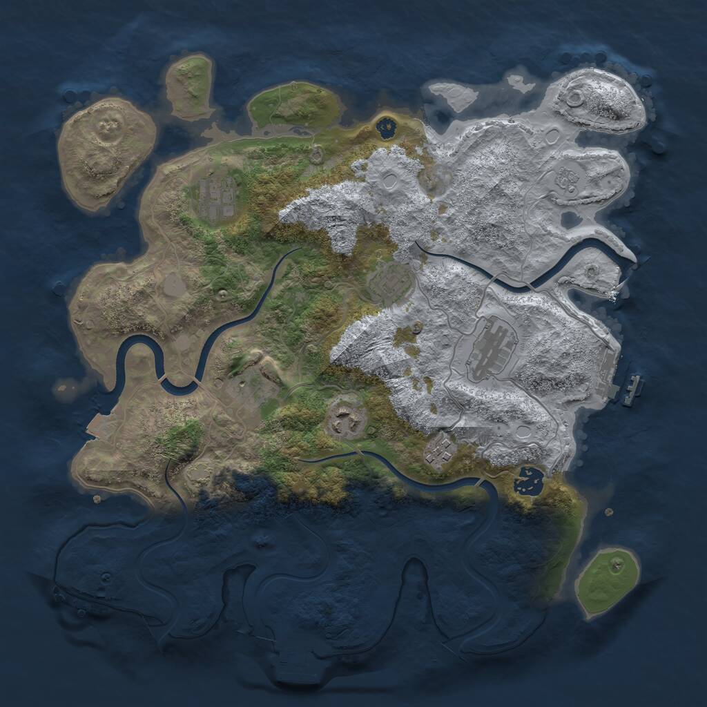 Rust Map: Procedural Map, Size: 3560, Seed: 802203, 12 Monuments