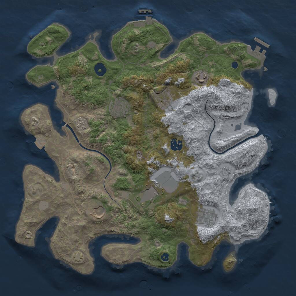 Rust Map: Procedural Map, Size: 3560, Seed: 5799229, 14 Monuments