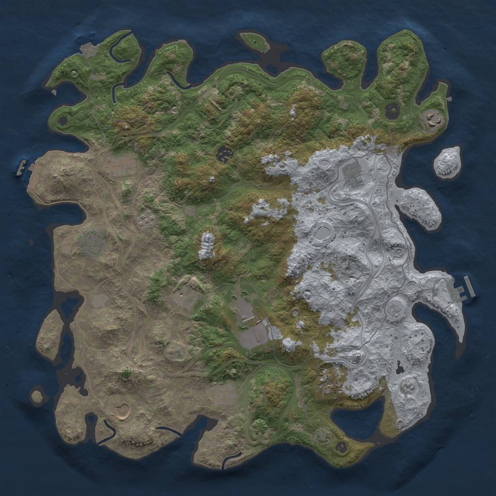 Rust Map: Procedural Map, Size: 4500, Seed: 25542, 17 Monuments