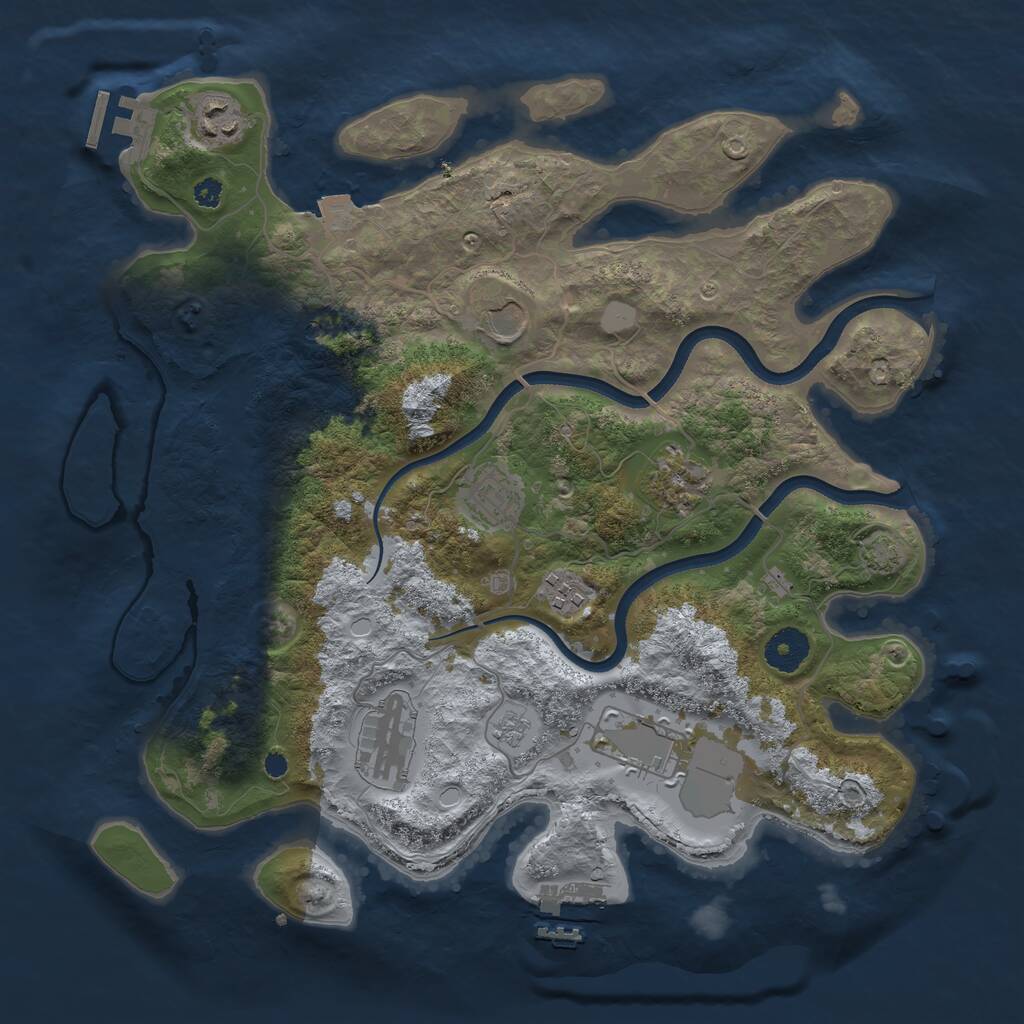 Rust Map: Procedural Map, Size: 3560, Seed: 1572234, 13 Monuments