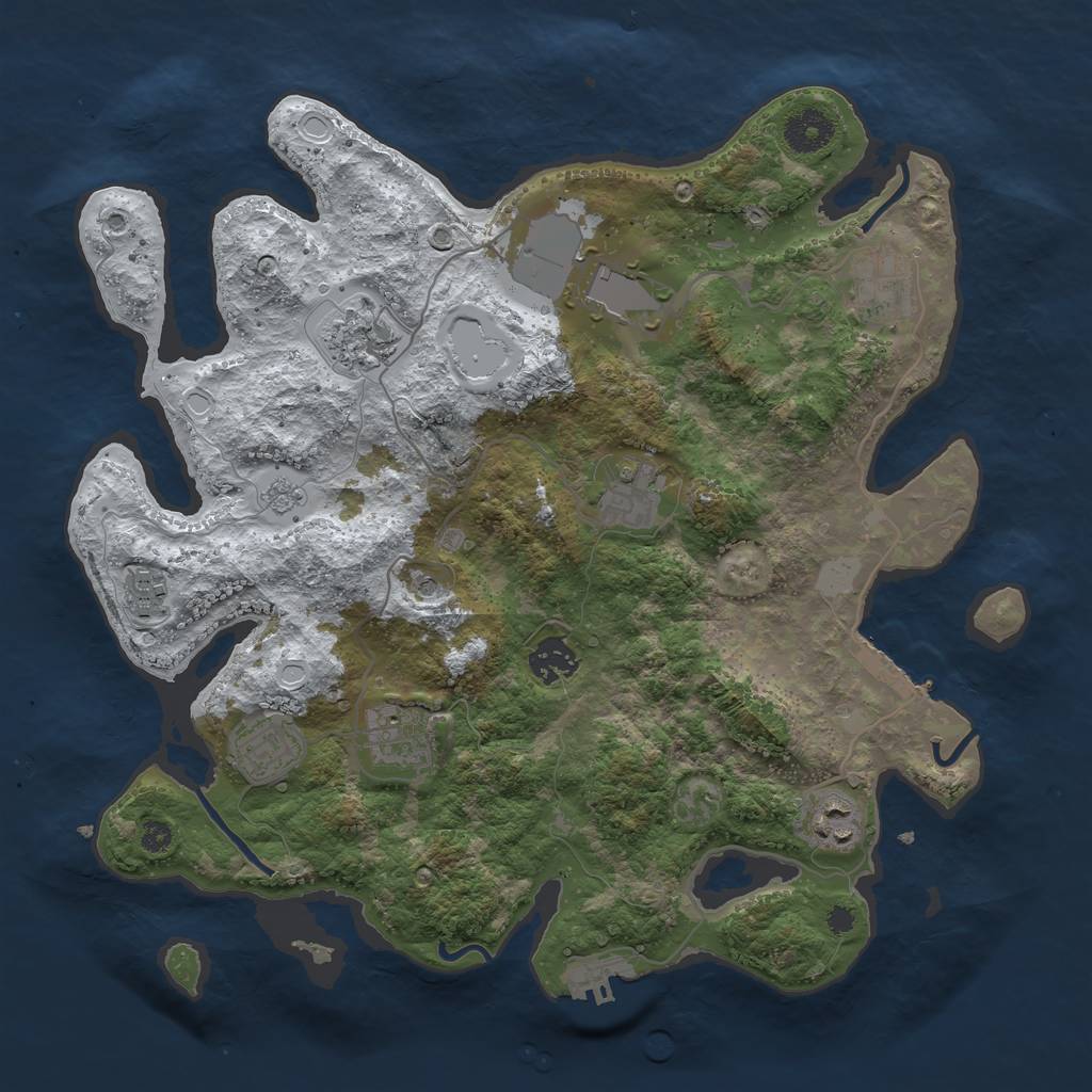 Rust Map: Procedural Map, Size: 3560, Seed: 1233255, 18 Monuments