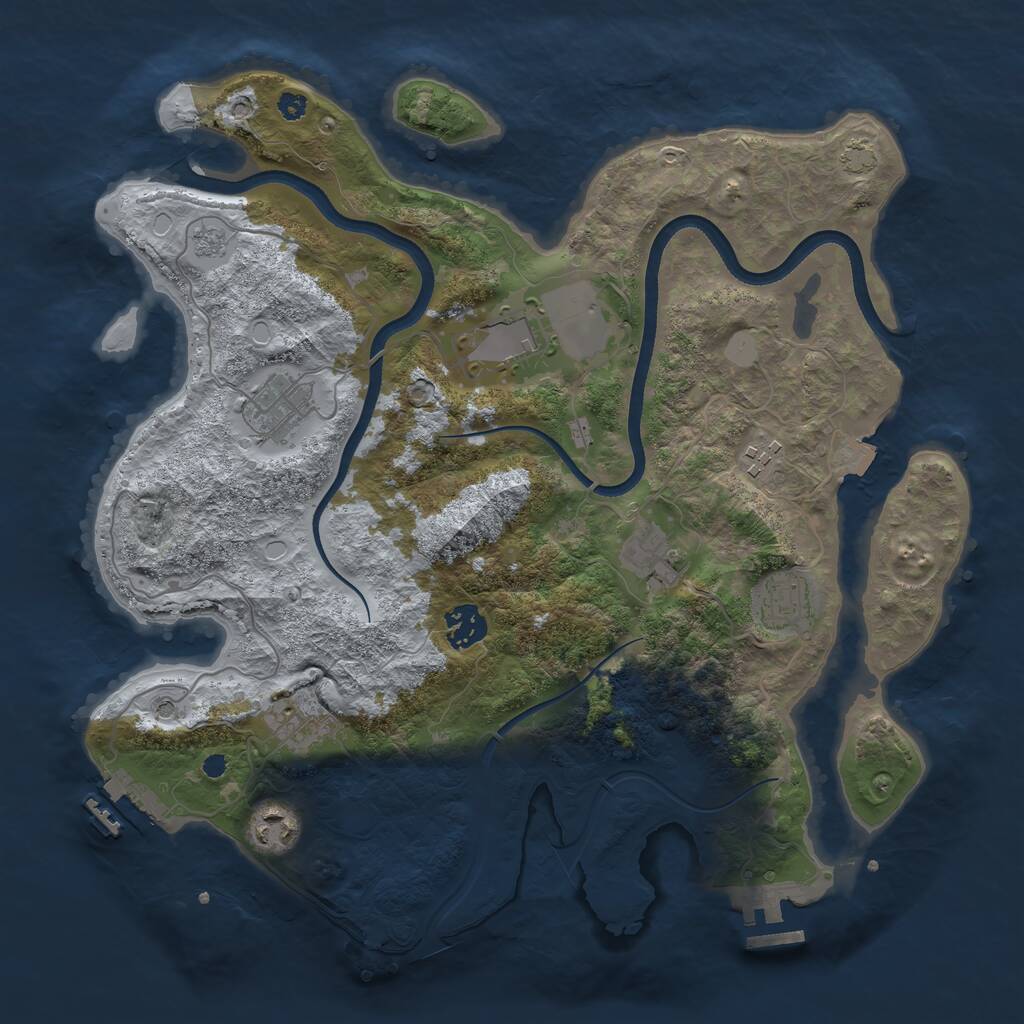 Rust Map: Procedural Map, Size: 3560, Seed: 6101553, 14 Monuments