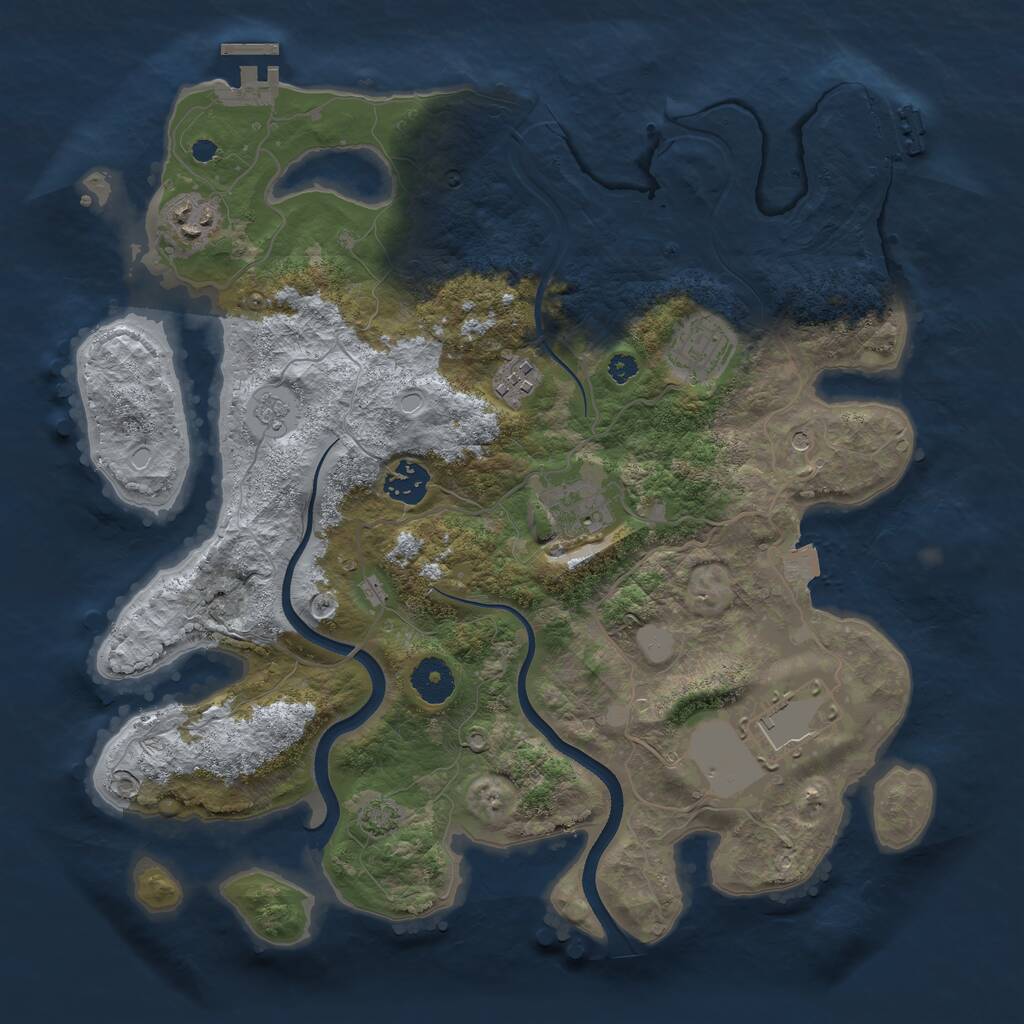 Rust Map: Procedural Map, Size: 3560, Seed: 1012952, 12 Monuments