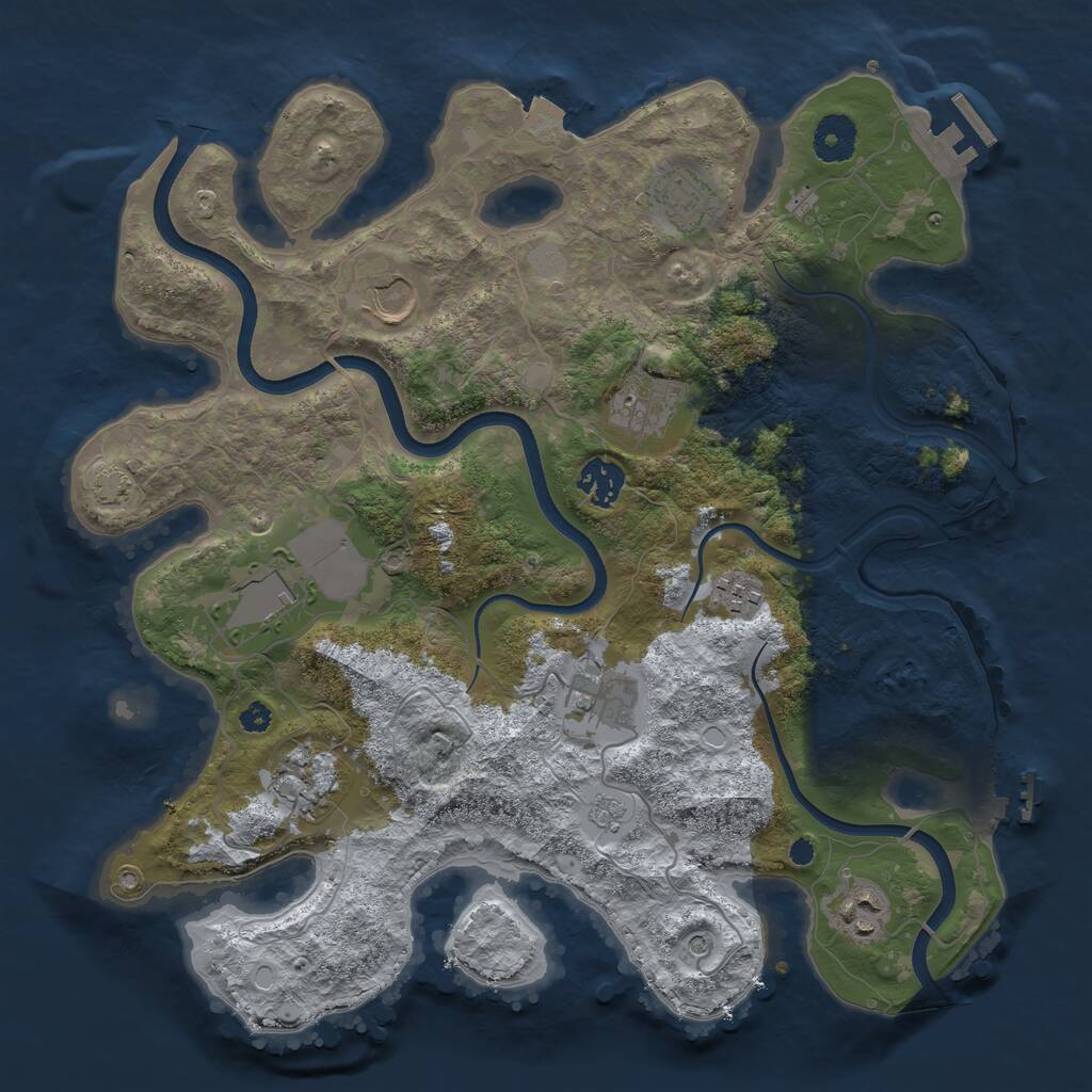 Rust Map: Procedural Map, Size: 3560, Seed: 646332, 15 Monuments