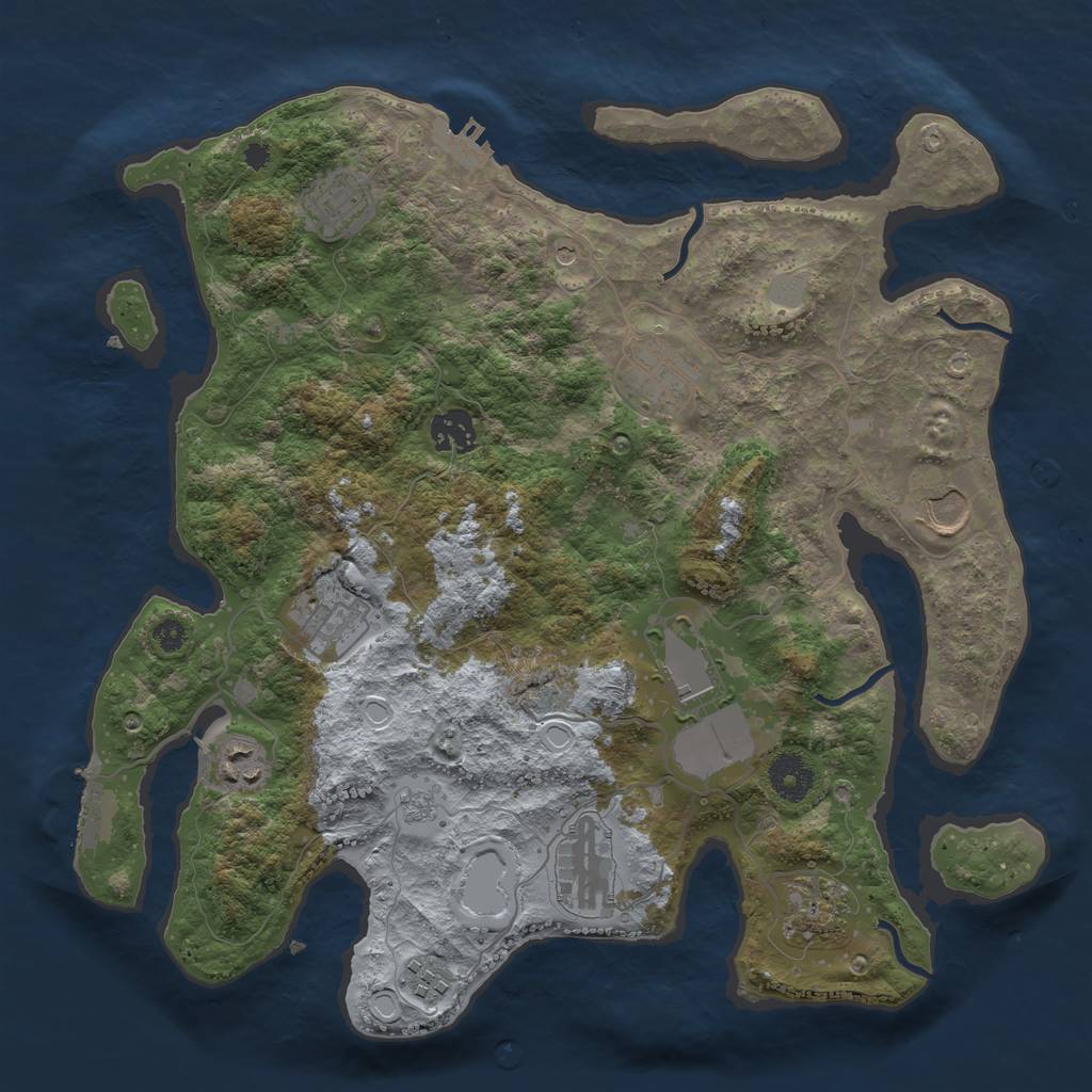 Rust Map: Procedural Map, Size: 3560, Seed: 5242058, 17 Monuments