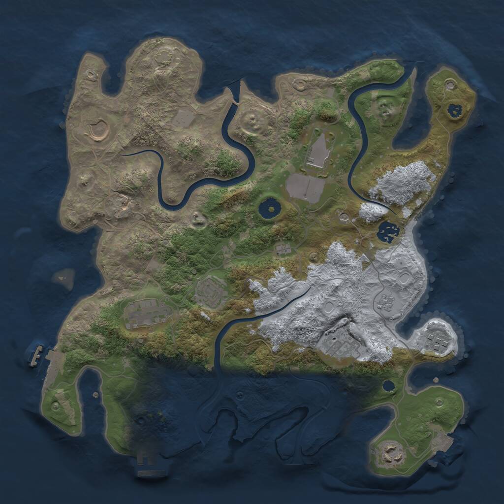 Rust Map: Procedural Map, Size: 3560, Seed: 5928709, 14 Monuments