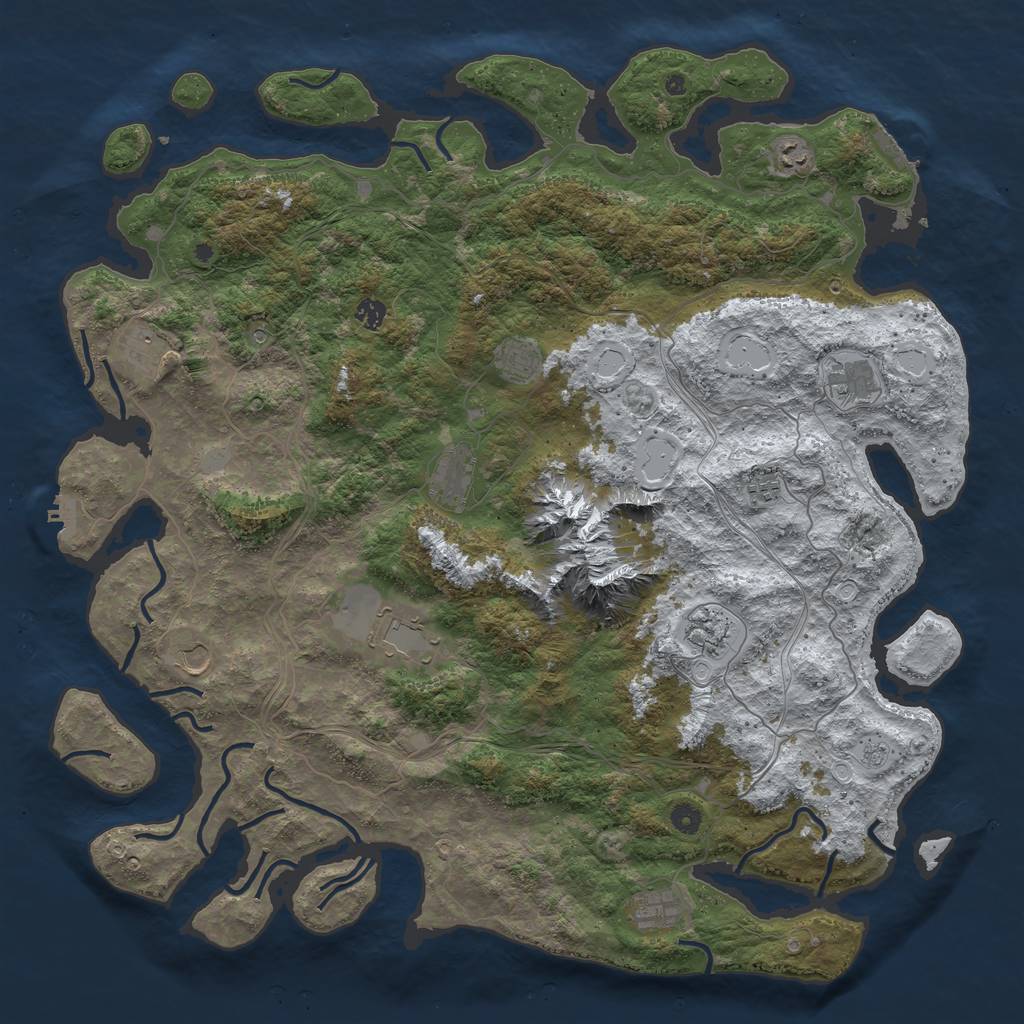 Rust Map: Procedural Map, Size: 5000, Seed: 379959, 20 Monuments